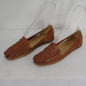 NISOLO HUARACHE ALMOND HANDWOVEN LEATHER SANDALS 9